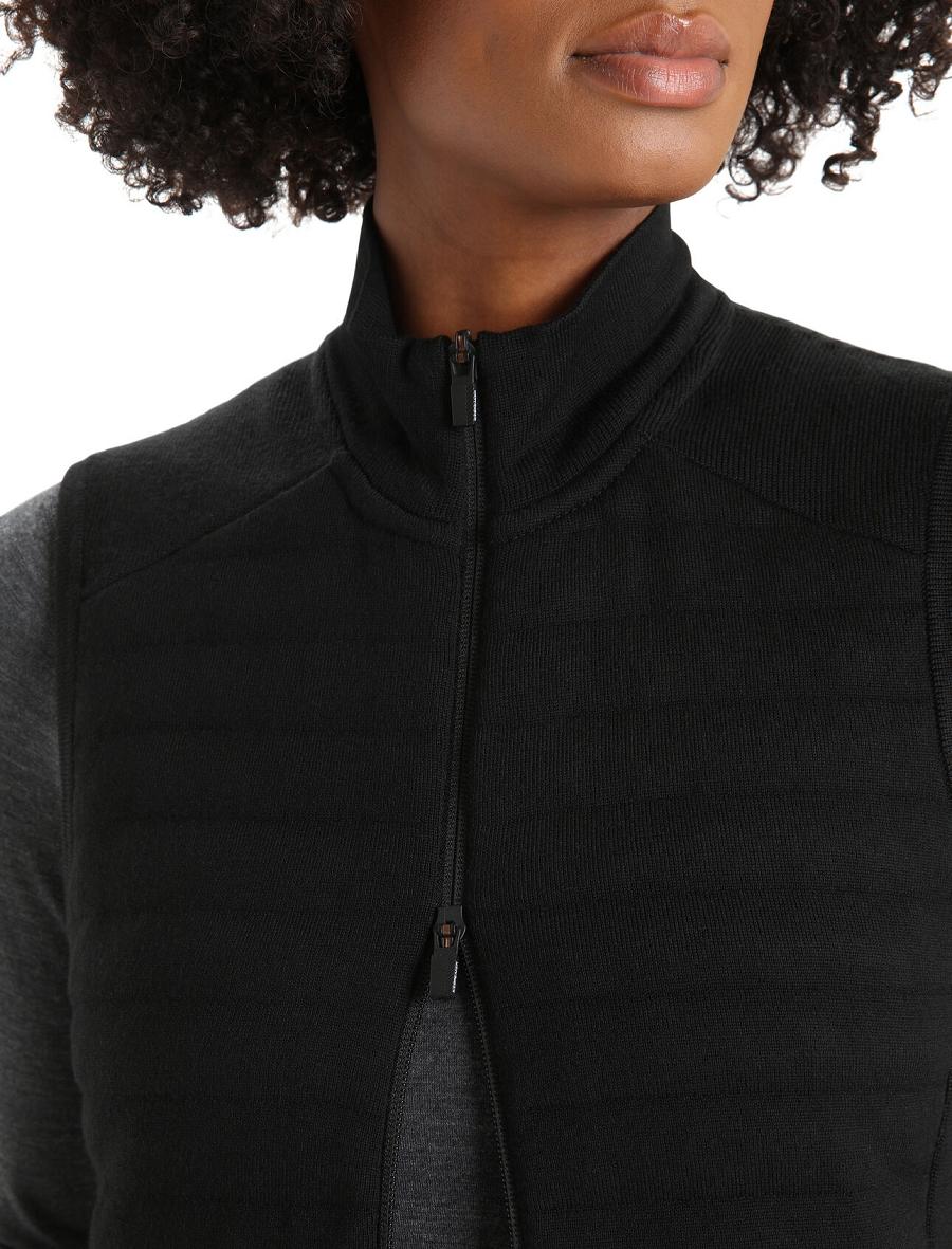 Women's Icebreaker ZoneKnit™ Merino Insulated Vest Black | CA 1389TCEV